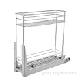 Pull Out Wire Basket Storage Wholesale Two Layers Kitchen Spice rack Pullout Basket Factory